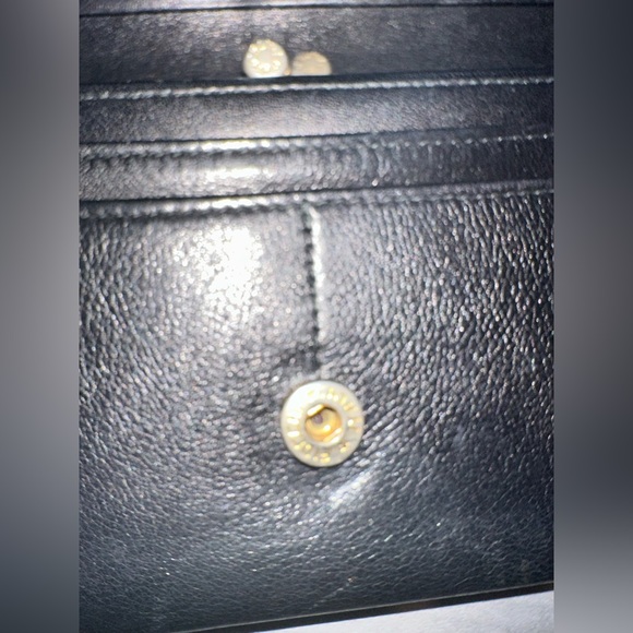 CELINE Long Wallet, Black Leather with Gold Hardware + Triomphe Logo - Picture 10 of 14